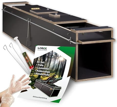Marderfalle 120cm inkl Lockmittel Holzfalle Lebendfalle Kastenfalle Tierfalle Marderabwehr Falle Marder Braun