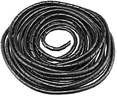 GTIWUNG Kabelschlauch Kabelspirale Spiralband Kabelschutz, Flexibler Spiralschlauch Kabelorganisation, Schwarz, 12mm Durchmesser und 7,5m Länge