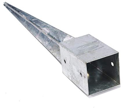 bambus-discount.com Einschlagbodenhülse feuerverzinkt 91 x 91 x 750 mm für Zaunpfosten mit 9x9cm