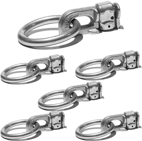Safetytex Doppel Endfitting Ring Endbeschlag Stahl Alu Zurröse 6 Stück | Double Stud für Airlineschienen mit 2500kg Bruchlast, robuste Befestigung und zuverlässige Ladungssicherung
