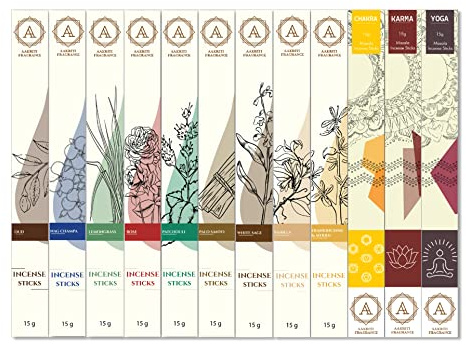 AAKRITI Incense Natural Masala Incense Sticks,Premium Long Lasting,Non-Toxic, Assorted Pack of 12 (Set 3)…