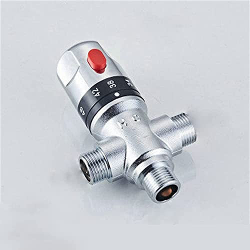 Thermostatic Mixing Valve, 1Ton / 1.5Tons Water Temperature Control Valve Pipe Basin Thermostat Control for Shower System