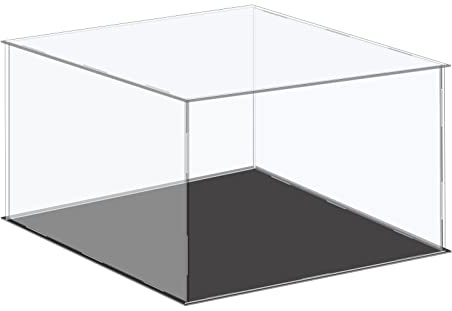 sourcing map Acryl-Vitrine, Kunststoffbox, Würfel-Aufbewahrungsbox, transparent, klein, montierbar, staubdicht, Vitrine, 41 x 41 x 20,5 cm, für Sammlerobjekte