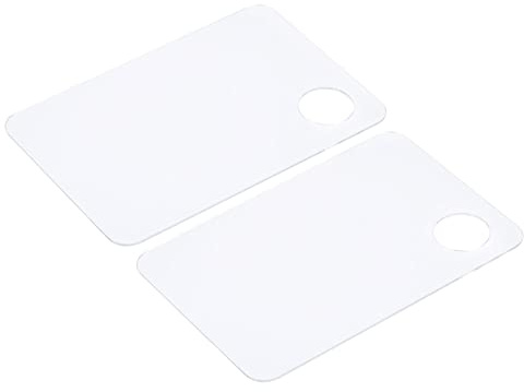 PATIKIL 10 x 15 x 0,2 cm sminkblandningsbricka, 2-pack akrylblandningspalett fyrkantig färgpall med tumhål för akvarell gouache-målning, klar