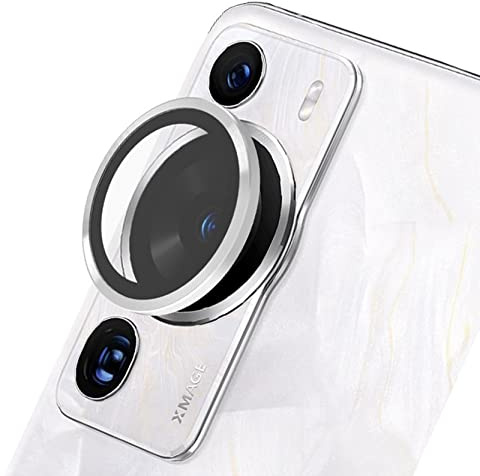 GIOPUEY Kamera Schutz für Huawei P60 Pro, [2 in 1 Material] Metallbordüre + Schutzglas, 360 Grad Schutz Kamera Linse für Huawei P60 Pro - Silver