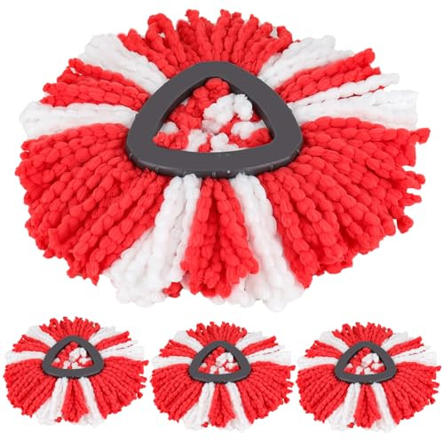 4 Testine Di Ricambio per Vileda Turbo 2in1 ,Compatibili con le testine in microfibra di ricambio EasyWring&Clean,rimuovono oltre il 99% dei batteri