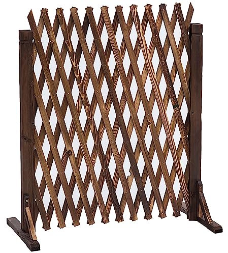 GONCBKVN Einziehbarer Holzzaun für den Garten im Freien, Pflanze Bildschirm Holz Gitterzaun Privatsphäre Zaun Bildschirm, Dekorative Trennwand (Color : Natural, Size : 90x160cm)
