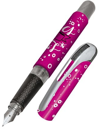 Online fountain pen College Pink, ink fountain pen for right-handers, ergonomic grip, iridium nib medium, standard ink cartridges, incl. combi cartridge blue, for allergy sufferers