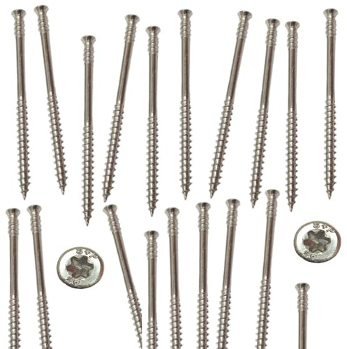 FP INOX Vis inox A2 terrasse BOIS Diamètre 5.3mm x 90mm à tête fraisée (Lot 100 vis) TX20 Pointe Cut inox A2