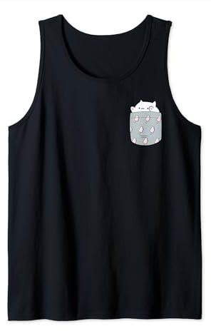 Bongo T-Shirt Funny Cute Meme Cat katze Pocket Tank Top