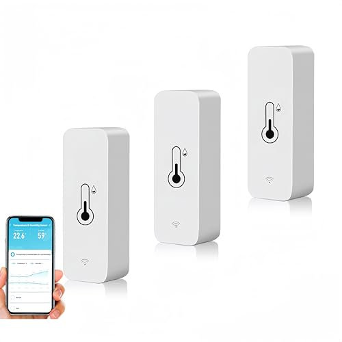Termometro Igrometro Wifi Intelligente, Sensore Bluetooth Di Temperatura E Umidità Per Interni Ed Esterni Per La Casa Ideale Per L'Uso Con Umidificatore, Deumidificatore, Condizionatore D'Aria
