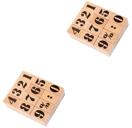 SEWACC 2sätze Holzstempel Dekorativer Stempel Für Tagebuch Scrapbooking Präzise Zahlenstempel Aus Holz Für Karten Bastelprojekte Kreative Geschenkidee Für Freunde