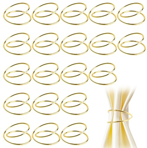 SITAKEGS guld servettringar, 20 st metall spiral servettringar spännen enkel legering servettring, servetthållare, ring för familj middag, bröllop, fest, jul