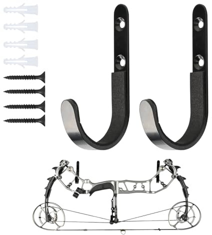 SOPOGER Bogen-Wandhalterung, universeller Bogenschießen-Compound-Bogenhalter, Haken, Armbrust-Rack, Bogenständer zur Aufbewahrung und Präsentation von Recurve-Compoundbogen (1 Paar)