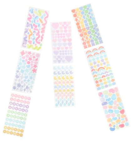 YOSADIER 8blätter Bunte Diy Aufkleber Selbstklebend Bastelaufkleber Dekoraufkleber Handyhüllenaufkleber Foto Decor Aufkleber Bastelset Für Geschenkpapier Boxen Tüten Albums Umschläge
