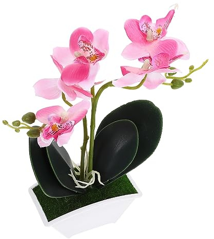 Gatuida albero da frutto bonsai piante artificiali fake plants decorazione casa Fiore artificiale home decor rosa piccolo composizione di orchidee finte finta pianta in vaso plastica rosso
