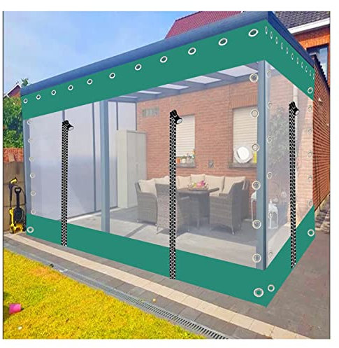 ZHZHXR wasserdichte Pavillon-Seitenwände 100% UV-beständig Klarer Planenvorhang für Außenbereich mit Ösen Patio Klarer Vorhang, für Pergola Veranda (6.56x6.56ft/2x2m)