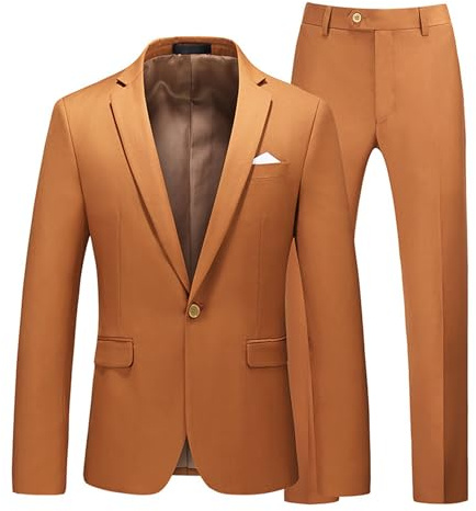Hombres Slim Fit Traje 2 piezas Tuxedo Un Botón Sólido Chaqueta Pantalones Conjunto Traje para Pantalones de Boda Hombres