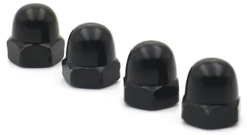 10 STÜCKE Hutmuttern Aus Schwarzem Kohlenstoffstahl M3 M4 M5 M6 M8 M10 M12 Gewölbte Hutmuttern Kronen-Sechskantmutter(M5 (10pcs))