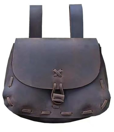 Mittelalter Gürteltasche | Leder Bauchtasche für Damen und Herren Taillentasche | Wikinger Reenactment Ledertasche für den Gürtel | Halloween Karneval Kostüm Hüfttasche (Kaffee)