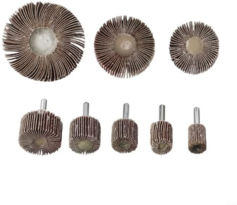 Set di 20 dischi abrasivi a grana 80 con mola lamellare per trapano adatto per levigare e sbavare tubi in legno e superfici curve in metallo