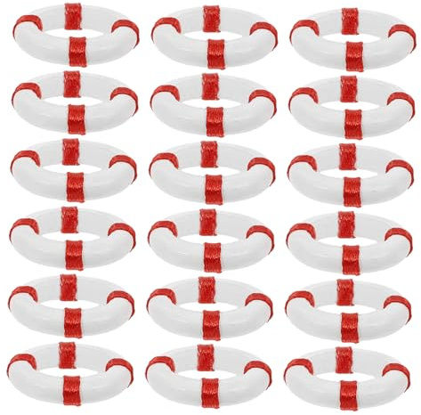 MUELODSIC 50pcs Miniature Swim Ring Decor Dollhouse Nautical Buoy Nautical Lifebuoy Decoration Fairy Garden Landscape Swim Ring Micro Landscape Lifebuoy Dollhouse Ornament