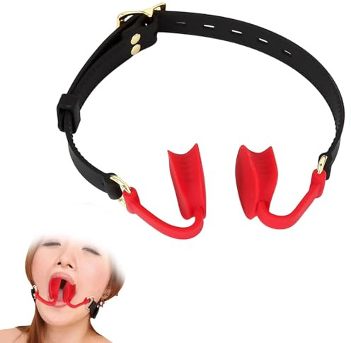 OSSDJWVVV Bâillon buccal en silicone SM, langue fléau, entraînement de couple, jeu de flirt, BDSM, écarteur de bouche verrouillable, bâillon buccal porno for hommes et femmes, jouets sexuels
