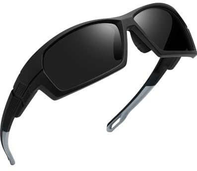 Joopin Lunettes de Soleil Sport Polarisées Homme Femme Noir