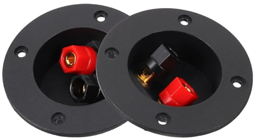 Mikikit 2pcs Pure Copper Gold-plated Speaker Wire Connector Binding Post Terminals for DIY Speaker Box Subwoofer Audio Cable Plug