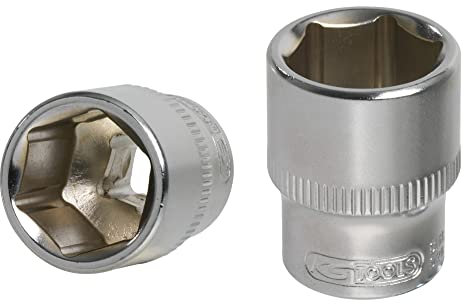 KS Tools 922.1413 - Chiave a bussola esagonale 1/4, 13 mm, linea ULTIMATE, profilo Superlock, in cromo vanadio, finitura cromata satinata