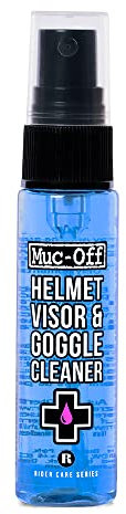 Muc-Off Helm-, Visier- und Brillenreiniger, 30 ml - Antibakterielles, Biologisch Abbaubares Reinigungsmittel Desinfektionsmittel Spray für Fahrrad- und Motorradhelme und Brillen