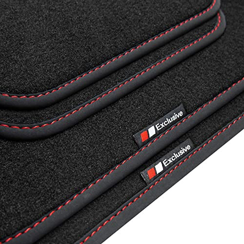 tuning-art BEF833 Fußmatten passend für Citroen C3 3 I2017-, Naht:Rot