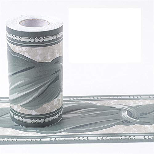 Tapetenbordüre selbstklebend zum Aufkleben für Wohnzimmer Küche Badezimmer Abnehmbare Wasserdicht Bodenleiste PVC Dekorative Bordüre Grüner Schleier 10.6cm X 1000CM