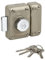 Yale Serratura per porta manopola/cilindro, apertura a bottone interno, chiave esterna, cilindro diametro 23 mm, lunghezza 30 mm, 5 perni - YV25BT-30 - protezione antistrappo - 4 chiavi, beige