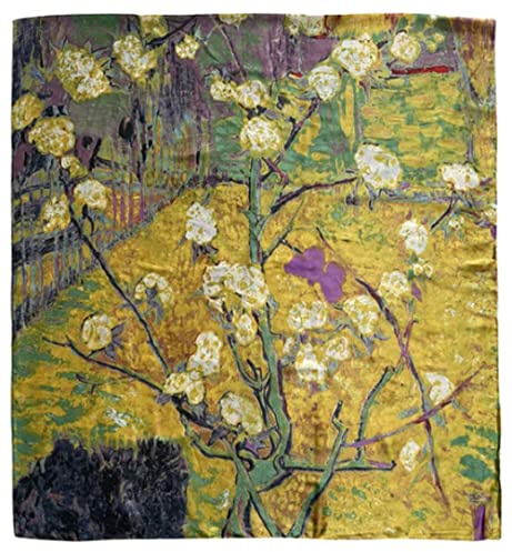 GFM® Dam Sidenblandad Målning eller Konstbaserad Sommarscarf (VSLK) (Impressionism Floral)(FS-VSLK-3903-A)