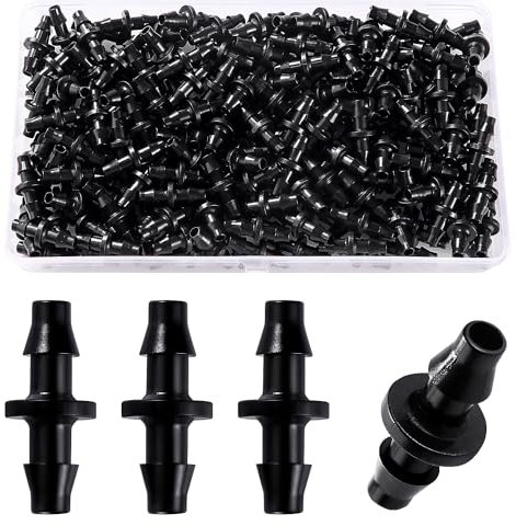 VooGenzek 200 Piezas Conectores de Manguera de Riego 4/7mm, Conectores para Tubo de Riego Goteo, Accesorios Riego Goteo, Conectores de Púas de Manguera Plástico para Sistemas de Riego
