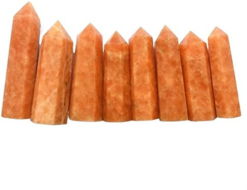Decoración de cuarzo en bruto de cristal Natural, 1 pieza, Torre de cristal Natural, varilla de cuarzo naranja, puntos de piedra solar for decoración del hogar decoración de la habitación ( Size : 6-7