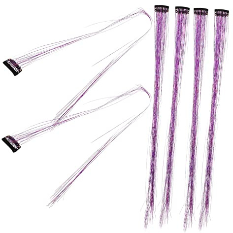 Beatifufu 6pezzi Fermacapelli Glitterati Kit Di Extension Per Capelli Fermagli Ciocche Di Capelli Glitterate Per Intrecciare Scintillanti