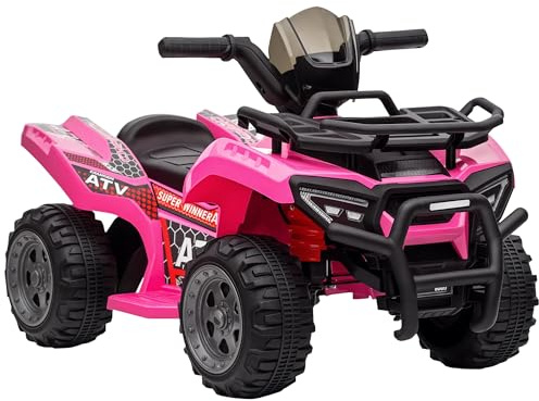 HOMCOM Quad Buggy Voiture électrique Enfant Quad électrique 18-36 Mois 6 V 2 Km/h Max. Rose