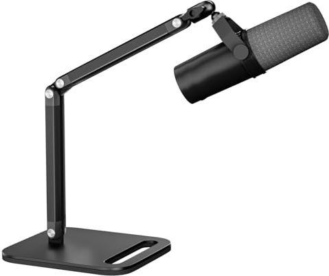 Mippko Studio Microphone Stand,Adjustable Mic Arm Clip Desktop Mount,1/4 and 5/8 Screw Adapters,Compatible with Fifine/Shure/Pyle / AT2020 / Razor/Rode/Blue Yeti & Snowball/Webcam Camera