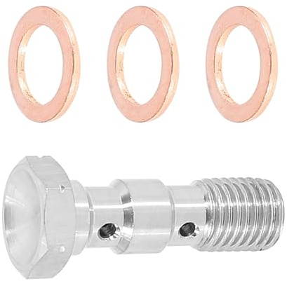Aputoxz 1 jeu de raccords de frein à double vis banjo filetée métrique M10x1,25 avec rondelles for moto/voiture