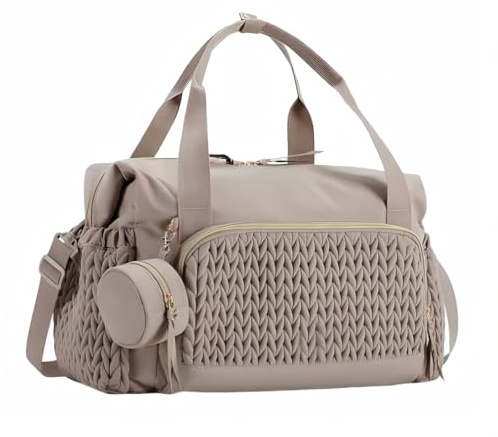Bcuuozeeing multifunktionell skötväska – 45,5 x 30 x 23 cm buffert resväska, skötväska med nappväska och skötunderlag, för moderskap och baby, skötväska, resor, strand