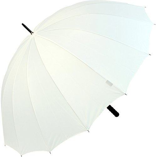 iX-brella Parapluie léger XXL Pour couple 16 pans Avec poignée souple et confortable Diamètre 1,29 m, Blanc. (Blanc) - .