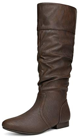 DREAM PAIRS Women's Knee High Boots and Pull On Fall Weather Boots, Ladies' Fashion and Comfortable Walking Boots, Zippers Boots, and Flats