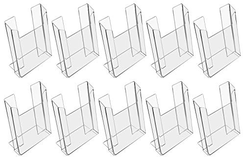 HMF 46961 Soporte para Folletos de Acrílico | 10 Piezas | DIN A5 Vertical | Transparente