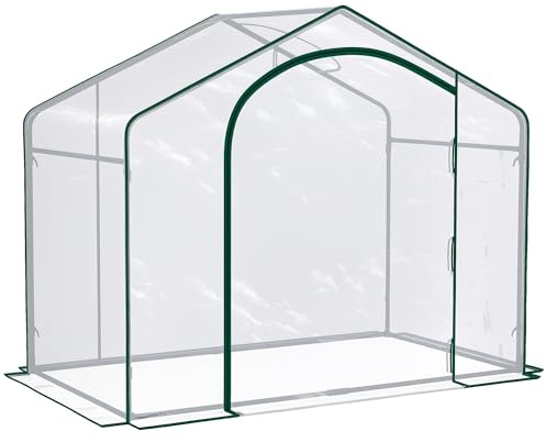 Outsunny 6' x 3' x 5' Portable Walk-in Greenhouse with Plastic Cover Clear