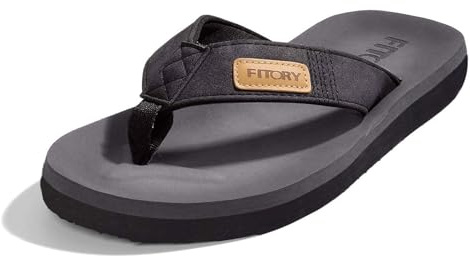 FITORY Homme Confortable Tongs été antidérapante Chaussures de Plage & Piscine Taille noir 42 EU