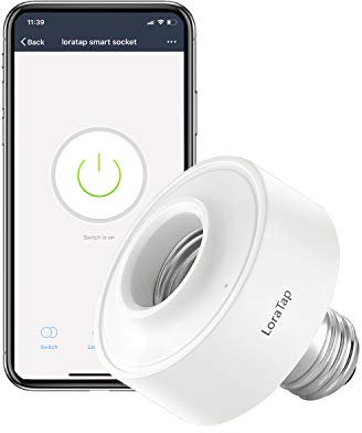 LoraTap WLAN Lampenfassung E27 – Smart Lampensockel Adapter mit App Steuerung & Timer, kompatibel mit Alexa Sprachsteuerung, WiFi Lampenfassung für LED Leuchtmittel