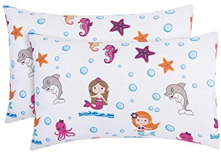Everyday Kids Reise-Kissenbezüge für Kleinkinder, 100 % weiche Mikrofaser, atmungsaktiv und hypoallergen, 35,6 x 50,8 cm, Kinder-Kissenbezüge, passend für Kissen mit den Maßen 35,6 x 48,3 cm, 33 x