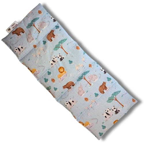 Franzis Nähstube 50x20cm Kirschkernkissen Wildlife in 100% Baumwolle I Körnerkissen Kirschkern 50x20 für Mikrowelle I Wärmekissen, Kirschkernkissen, Nackenwärmekissen